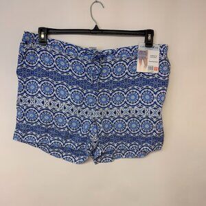 Caribbean Joe Womens Shorts SZ XXL NWT Blue Printed Beach Shorts Causal Beach